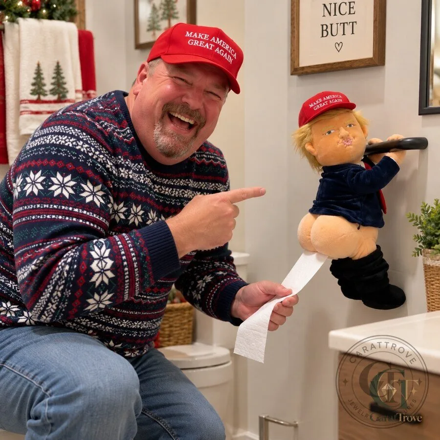 TrumpRolls Donald Trump Butt Plush Toilet Paper Holder Funny Bathroom Gag Gift