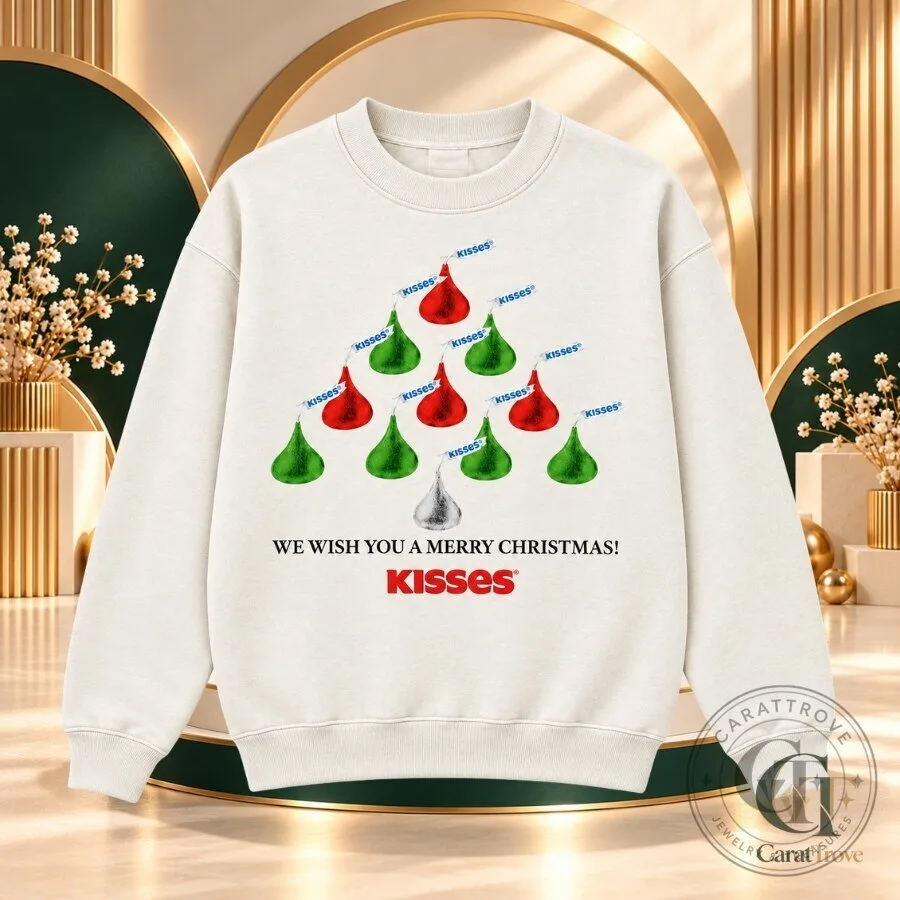 Hershey's Kisses Christmas Tree Sweatshirt 2026 Funny Candy Holiday Crewneck